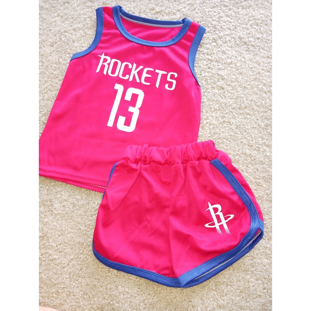 Houston Rockets Children 2 Piece Basketball Jersey Outfit Set